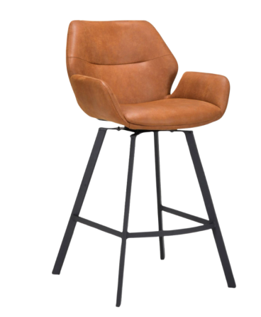 Moos Billy Bar Stool Swivel - Micro Leather - Cognac Gazimağusa