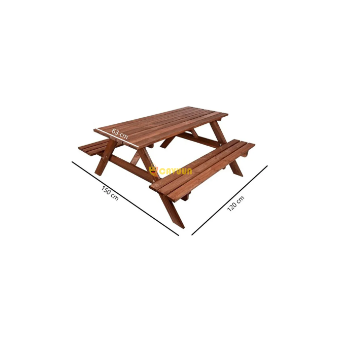 Pinoxi Wooden Garden Picnic Table Forester Table Istanbul - photo 3