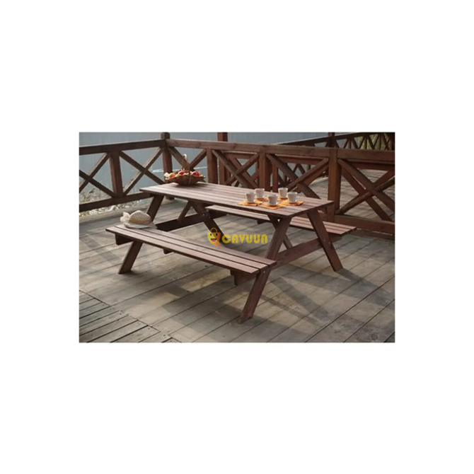 Pinoxi Wooden Garden Picnic Table Forester Table Istanbul - photo 2