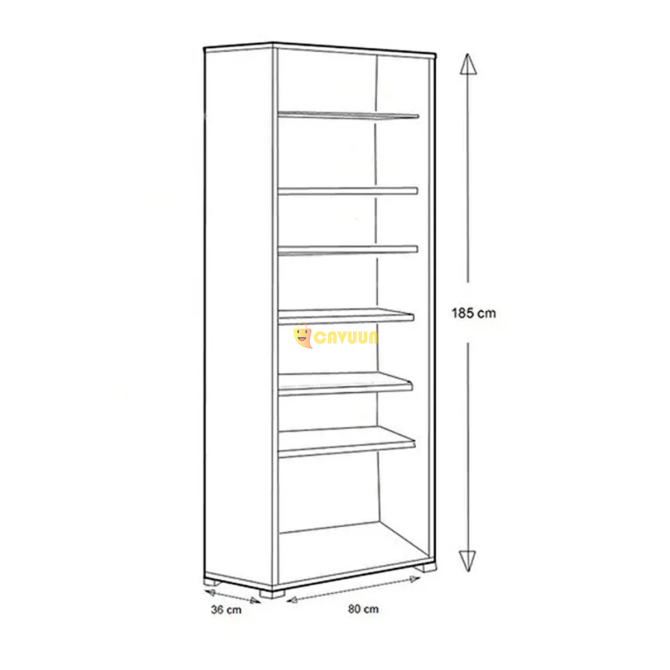 Dekorex Ktp211-c-anthracite Glass Covered 6 Shelf Bookcase Istanbul - photo 8