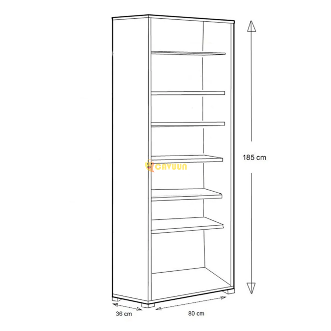 Dekorex Ktp211-c-anthracite Glass Covered 6 Shelf Bookcase Istanbul - photo 7