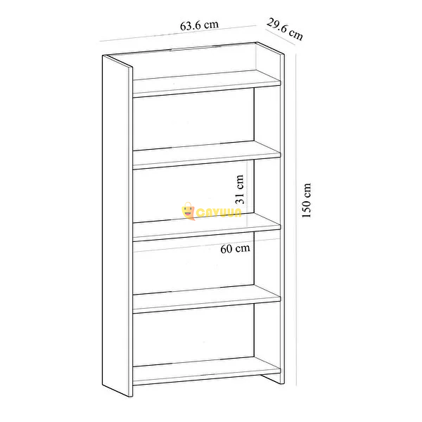 Cantek Design Amy Bookcase (60 Cm) White-White Istanbul - photo 7