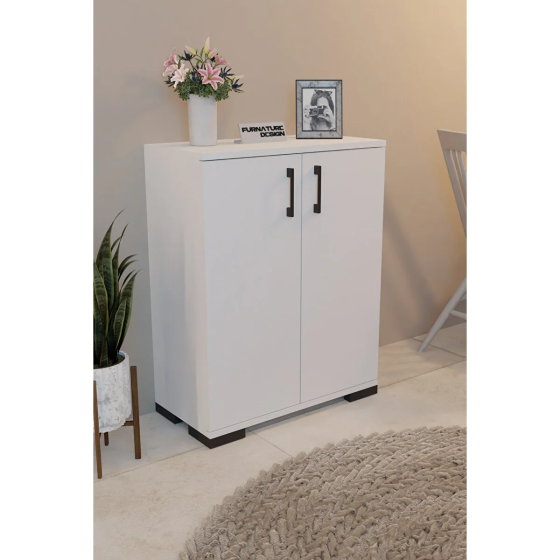 Furnature Design 2 Door Multi-Purpose Cabinet with Shelves Food Cabinet Kitchen Cabinet - White Стамбул