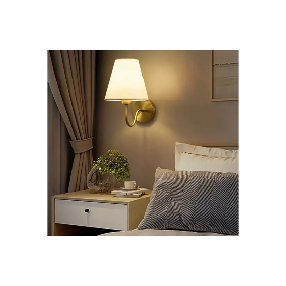 Burenze Modern Design Wall Sconce Gold Body Cream Lampshade Electric Powered Istanbul