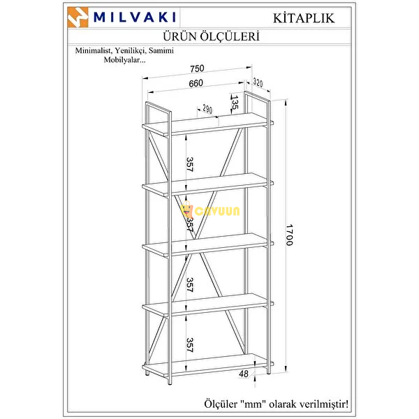 Milvaki Bookcase Black Black Istanbul - photo 6