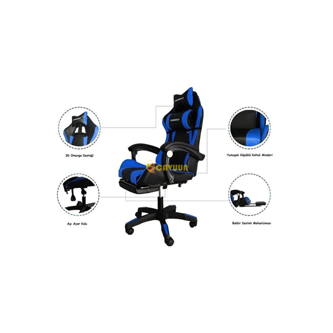 Fashcolle Blue Star Illuminated - Massage Feature Gaming Chair Blue-black Blue Istanbul - photo 5