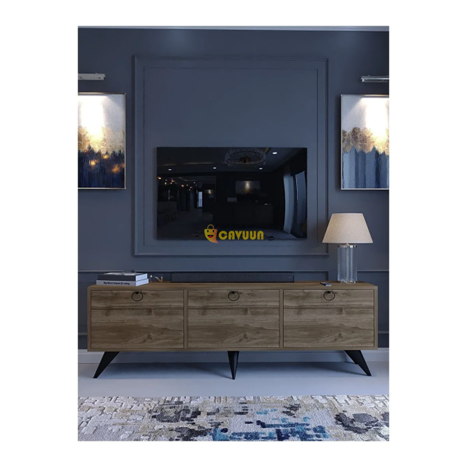 Подставка под телевизор Myniture Home Festival M1001-2, орех, винт для соединения Minifix, не виден снаружи Стамбул - изображение 2