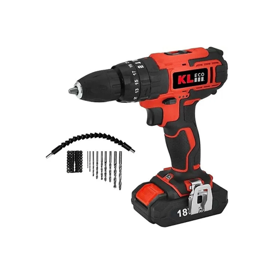 KL Eco Double Battery Rechargeable Impact Drill 18v/2ah. Li-ion Ke18dm-20db With Carrying Bag Стамбул