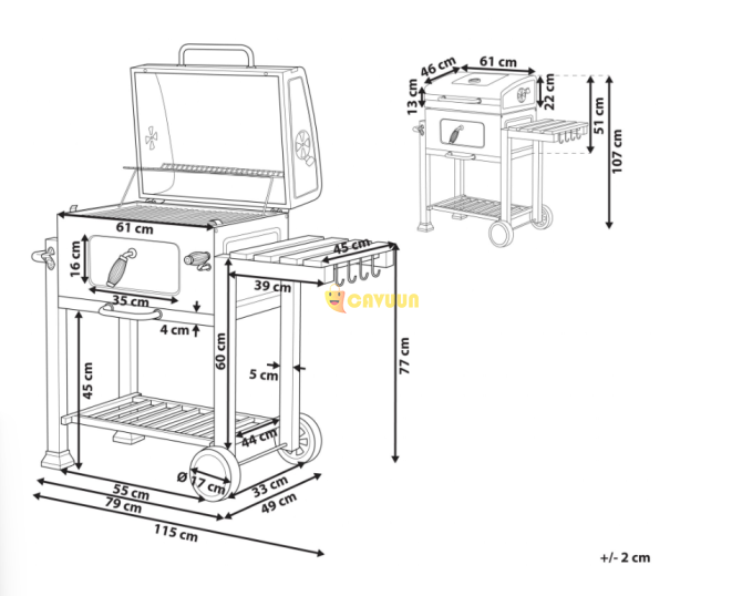 Beliani - PAVLOF - Charcoal grill - Grey - Steel Gazimağusa - photo 6