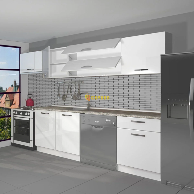 Decoraktiv Elite 280y Mdf Ready Kitchen Cabinet Glossy White Istanbul - photo 1