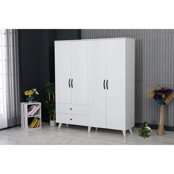 İpek Mobilya Lanza 4 Door 2 Drawer Cabinet Width 120 Cm White Legs Стамбул