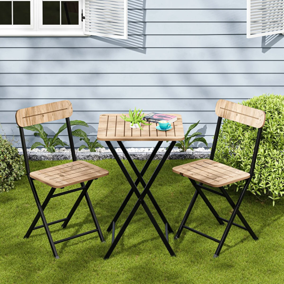 Portable Garden Table Chair Bistro Set Pine 1392 Istanbul