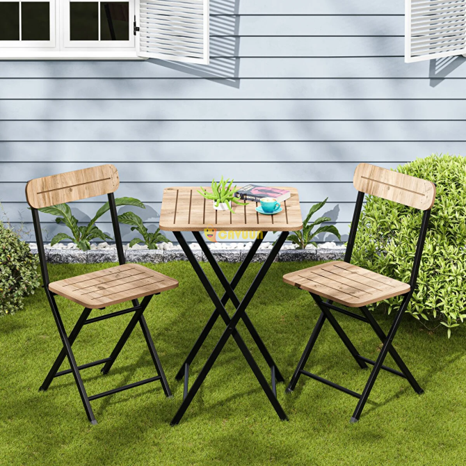 Portable Garden Table Chair Bistro Set Pine 1392 Istanbul - photo 1