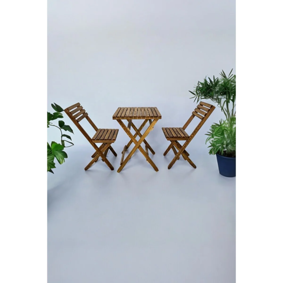 Webotto 8 Wooden Balcony Garden Kitchen 3 Piece Bistro Set 2 Chairs 1 Table Set 50x50cm Ykm Mob246 Стамбул