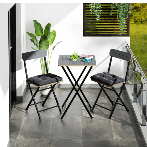 Eportative Bistro Set Cushioned Garden Table Chairs Fume 1402 Стамбул