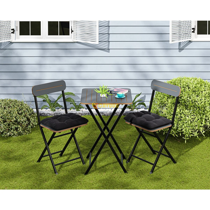 Eportative Bistro Set Cushioned Garden Table Chairs Fume 1402 Istanbul - photo 3