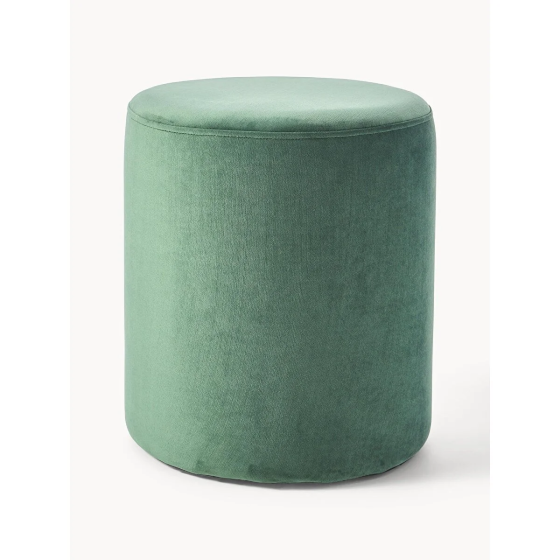 Furniture Depot Mode Zoho Green Velvet Fabric Rolling Pouf Стамбул