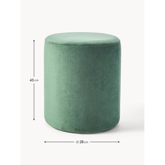 Furniture Depot Mode Zoho Green Velvet Fabric Rolling Pouf Стамбул