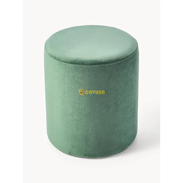 Furniture Depot Mode Zoho Green Velvet Fabric Rolling Pouf Istanbul - photo 2