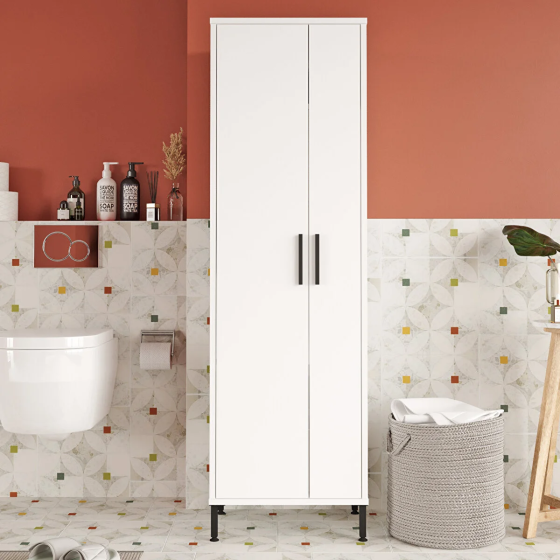 L'occi Concept Harvey Multi-Purpose Cabinet with Lid Vileda Bathroom Cabinet Metal Legs White Hr1-w Стамбул