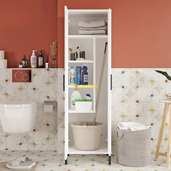 L'occi Concept Harvey Multi-Purpose Cabinet with Lid Vileda Bathroom Cabinet Metal Legs White Hr1-w Istanbul - photo 3