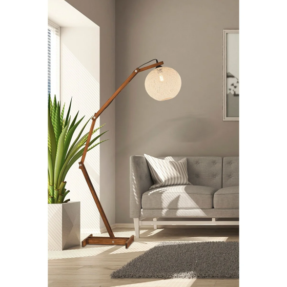 ANG Design Wooden C Floor Lamp Cream Istanbul