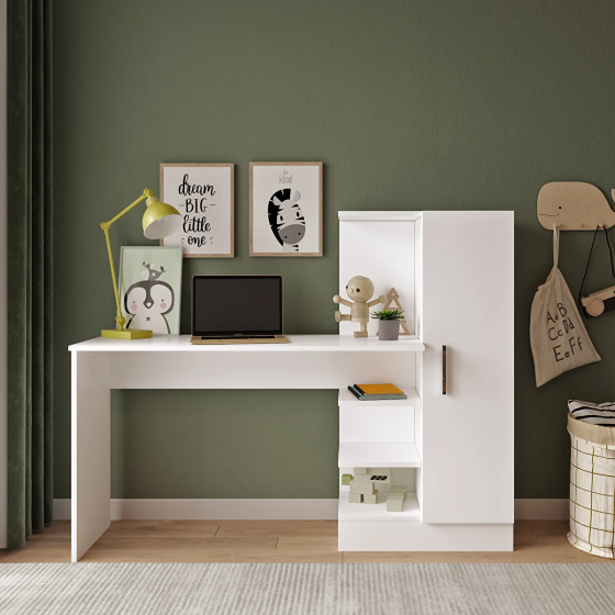 Robin Home Arthur Young Child Study Desk with Bookcase White Стамбул