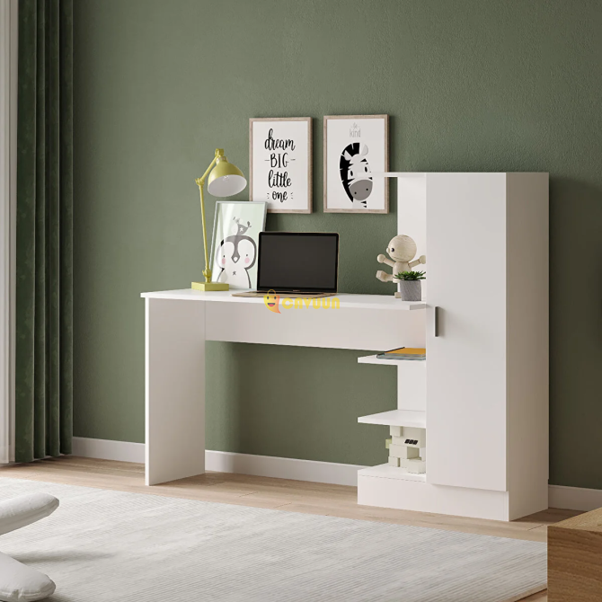 Robin Home Arthur Young Child Study Desk with Bookcase White Istanbul - photo 2