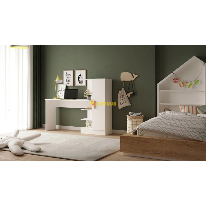 Robin Home Arthur Young Child Study Desk with Bookcase White Istanbul - photo 4