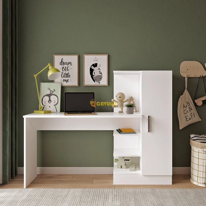 Robin Home Arthur Young Child Study Desk with Bookcase White Istanbul - photo 1