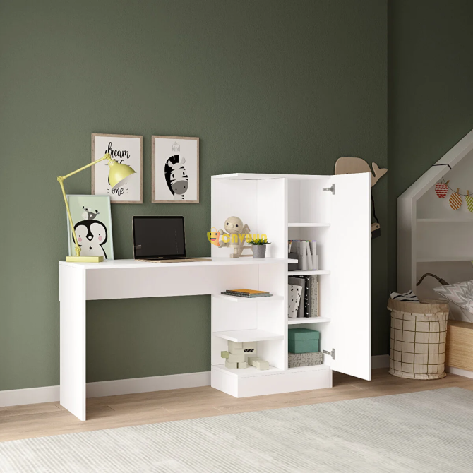 Robin Home Arthur Young Child Study Desk with Bookcase White Istanbul - photo 6