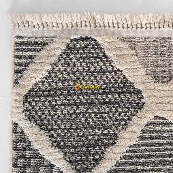 Cool Carpet Sakura 2202 Gray Fluff Dust-Free Ethnic Patterned Modern Woven Looped Living Room Carpet Istanbul - photo 4