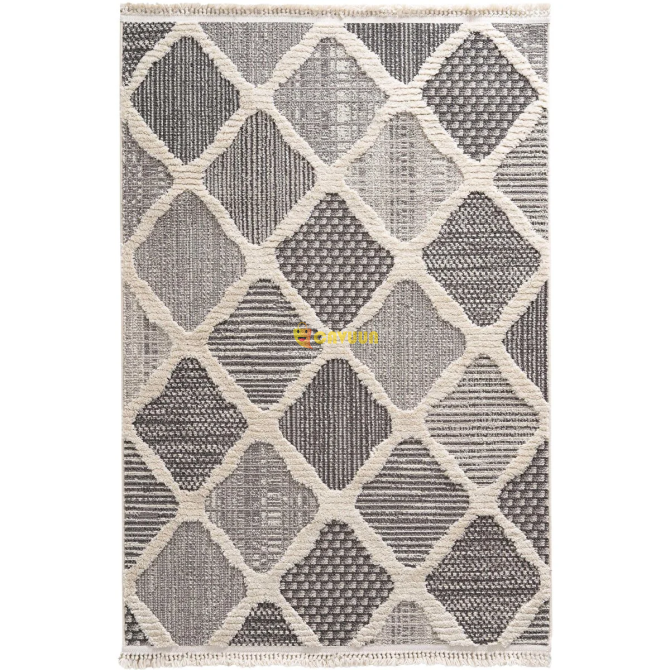 Cool Carpet Sakura 2202 Gray Fluff Dust-Free Ethnic Patterned Modern Woven Looped Living Room Carpet Istanbul - photo 1