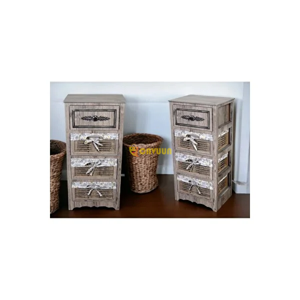 Woodluck Wooden 4 Drawer Wicker Look Vegetable Rack Istanbul - photo 3