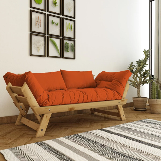 Woodesk Islands Solid Natural-Orange Color 2-Seat Sofa Cpt8171-210 Стамбул