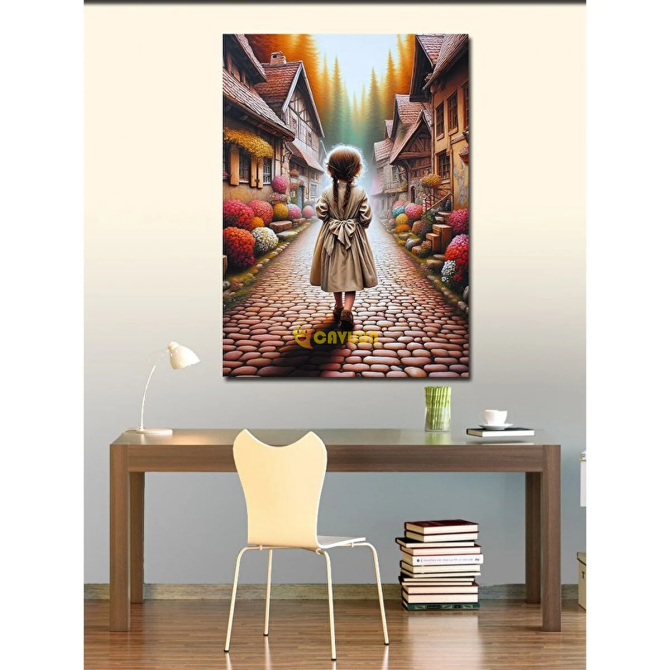 Tablomega Canvas Print Retro Town And Little Girl 70x100 cm Istanbul - photo 2