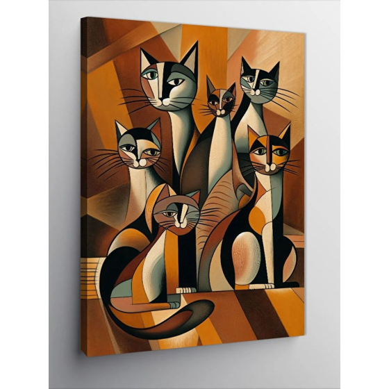 Tablomega Canvas Painting Patterns And Cats Istanbul