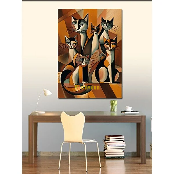 Tablomega Canvas Painting Patterns And Cats Istanbul - photo 2