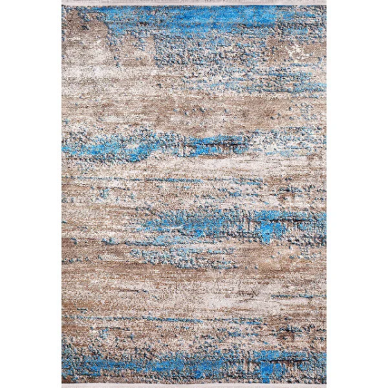 Carpet Workshop Blue Living Room & Runner Digital Printed Machine Washable Non-Slip Based Fringed Стамбул