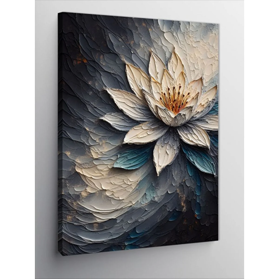 Tablomega Canvas Painting White Flower Istanbul