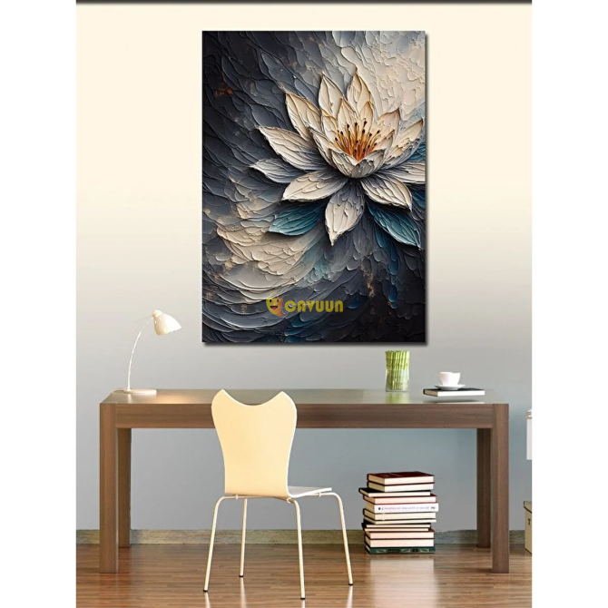 Tablomega Canvas Painting White Flower Istanbul - photo 2