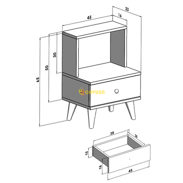 Montenero Nightstand Glossy White-marbella Nightstand with Drawers and Shelves Bedroom Walnut Istanbul - photo 4