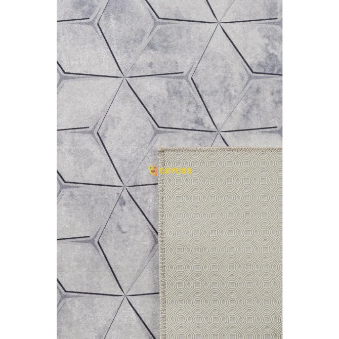 Carpettex Gray Tones Cube Tile Patterned Runner Kitchen Living Room Carpet Digitally Printed Washabl Istanbul - photo 6