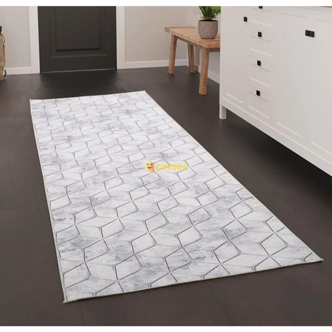 Ковер Carpettex Gray Tones Cube Tile Patterned Runner для кухни, гостиной, цифровой печати, моющийся Стамбул - изображение 3