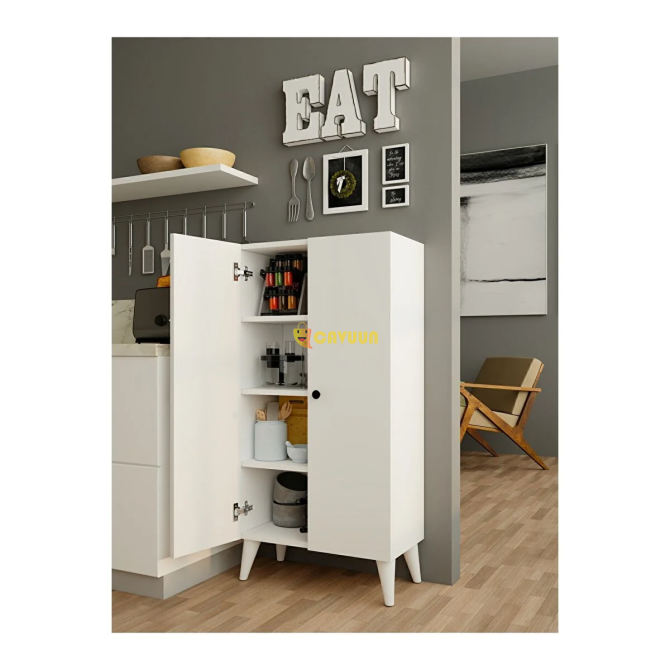 Montenero Multi-Purpose Cabinet Glossy White Kitchen Bathroom Hall Shelf Covered Cabinet 02 Istanbul - photo 3