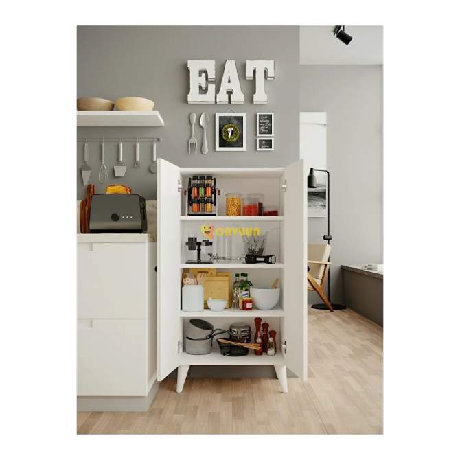 Montenero Multi-Purpose Cabinet Glossy White Kitchen Bathroom Hall Shelf Covered Cabinet 02 Istanbul - photo 2