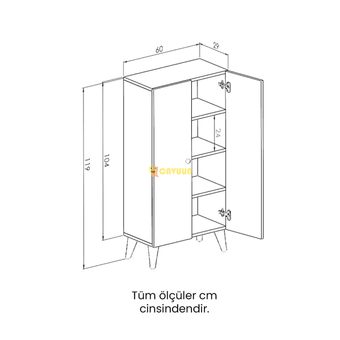 Montenero Multi-Purpose Cabinet Glossy White Kitchen Bathroom Hall Shelf Covered Cabinet 02 Istanbul - photo 4