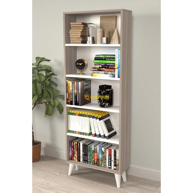 Montenero Bookcase Cordoba - Glossy White 5 Shelf Open Bookcase Cordoba Istanbul - photo 3