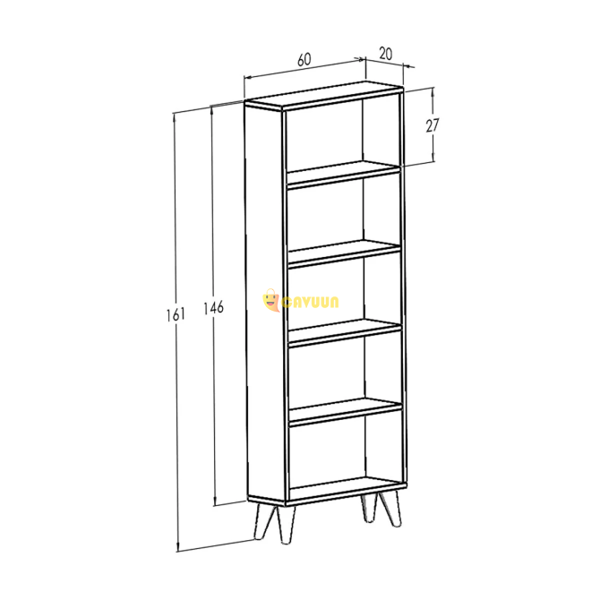 Montenero Bookcase Cordoba - Glossy White 5 Shelf Open Bookcase Cordoba Istanbul - photo 4