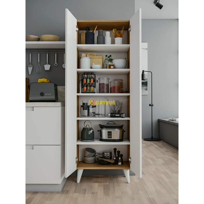 Montenero Multi-Purpose Cabinet Glossy White-marbella Pantry Cabinet Food Cabinet Kitchen Cabinet Istanbul - photo 3